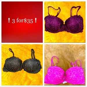 3 Lace 32D VS Pink Date Push Up for $35